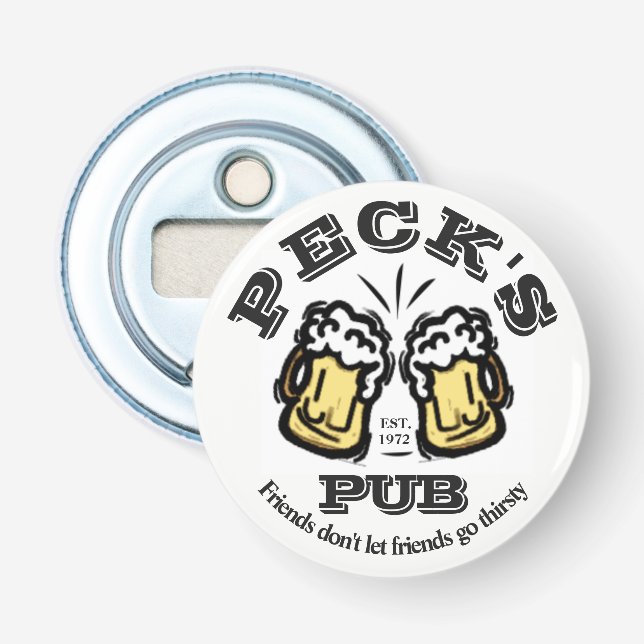 Customisable Pub Beer graphic bottle opener (Front)