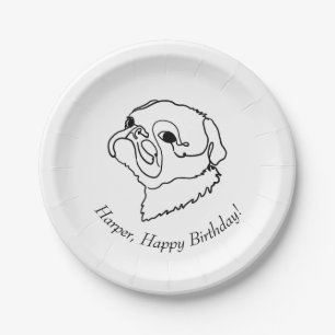  Customisable Pug Celebration Birthday Paper Plate