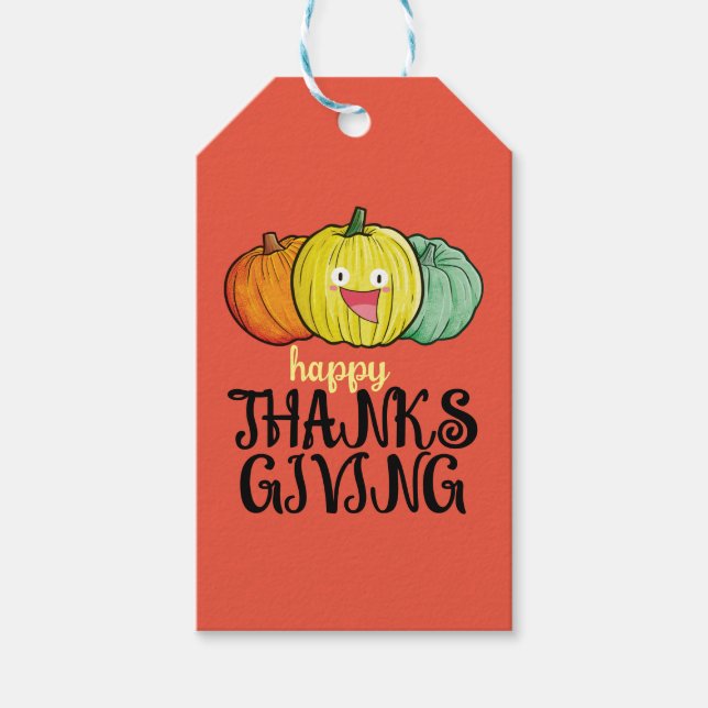 Customisable Pumpkin Thanksgiving Gift Tags (Front)