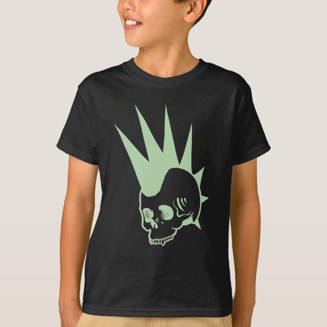 Customisable Punk Jawless Skull T-Shirt (Front)
