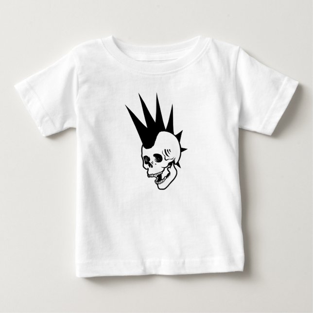 Customisable Punk Skull Baby T-Shirt (Front)