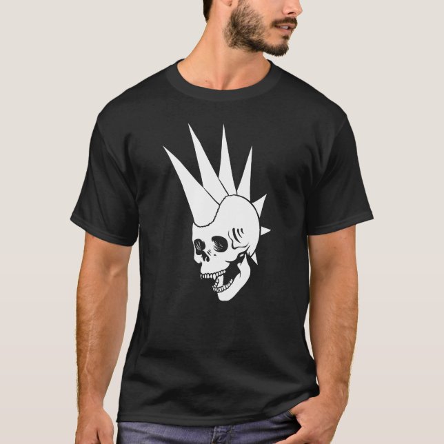 Customisable Punk Skull Version 2 T-Shirt (Front)
