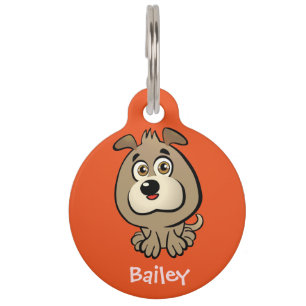 Customisable Puppy Cartoon Pet Tag
