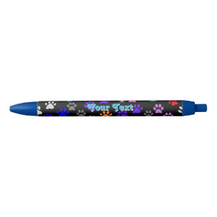Customisable Puppy Paw prints Blue Ink Pen