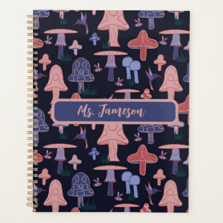 Customisable Purple and Pink Mushrooms Planner