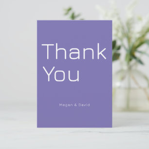 Customisable Purple Colour Personalised Minimal Thank You Card