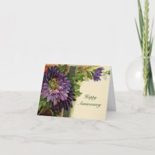 Customisable Purple Flower Card - Add Your Text.