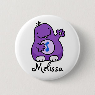 Customisable Purple Fuzzy Wuzzy Badge