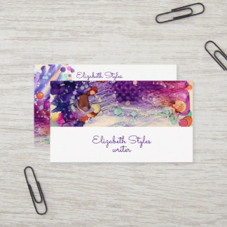 Customisable Purple Galaxy Alcohol Inks  Business Card