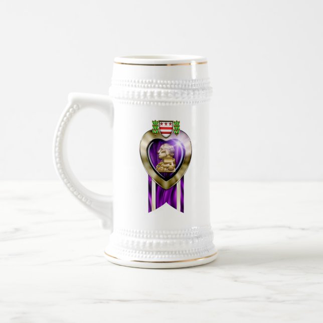 Customisable "PURPLE HEART" Beer Stein (Left)