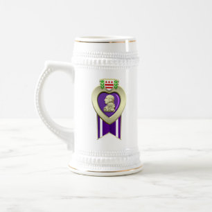 Customisable Purple Heart Medal Beer Stein