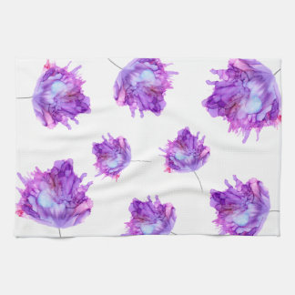 Customisable! purple hydrangea toss pattern-- tea towel