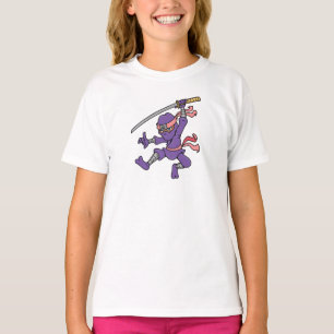 Customisable Purple Jumping Ninja T-Shirt