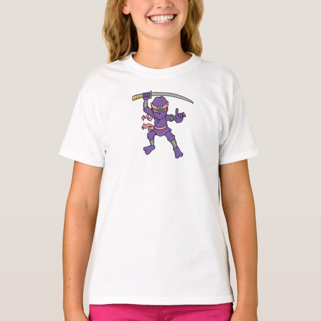 Customisable Purple Ninja T-Shirt (Front)