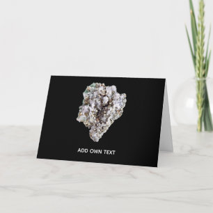 Customisable Pyrite and Green Quartz Crystal  Card