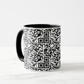 Customisable QR Code Black & White Abstract Geek Mug