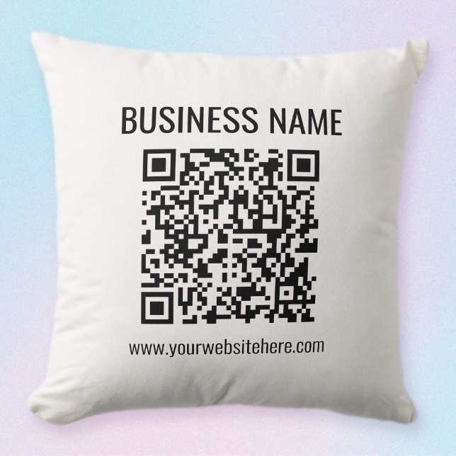 Customisable QR code & Business Name Cushion (Creator Uploaded)