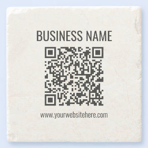 Customisable QR code & Business Name Stone Coaster