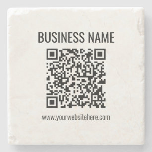 Customisable QR code & Business Name Stone Coaster