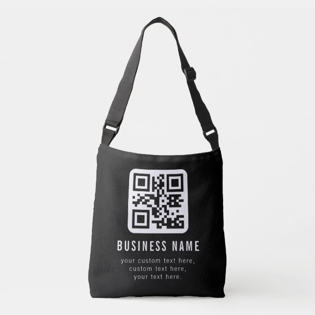 Customisable QR Code & Editable Text Design Crossbody Bag (Front)