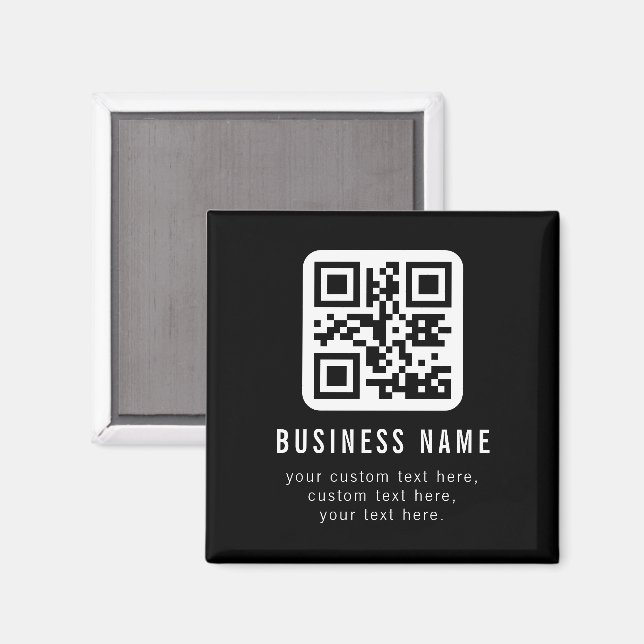 Customisable QR Code & Editable Text Design Magnet (Front/Back)