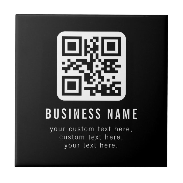 Customisable QR Code & Editable Text Design Tile (Front)