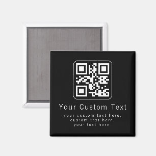 Customisable QR Code & Editable Text Template Magnet