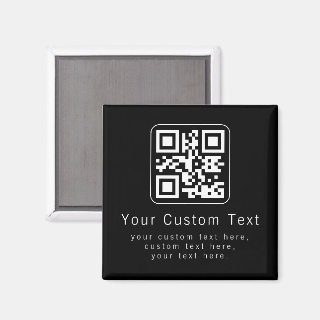 Customisable QR Code & Editable Text Template Magnet (Front/Back)