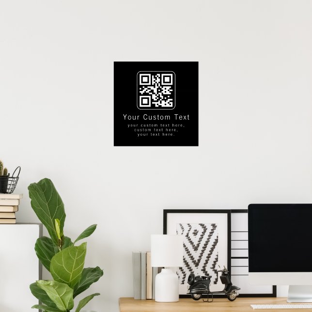 Customisable QR Code & Editable Text Template Poster (Home Office)