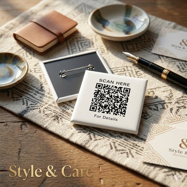 Customisable QR Code Square Button for Any Purpose (Customizable QR Code Square Button for Any Purpose)
