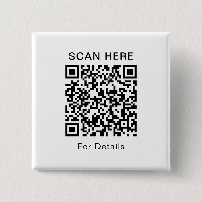 Customisable QR Code Square Button for Any Purpose (Front)