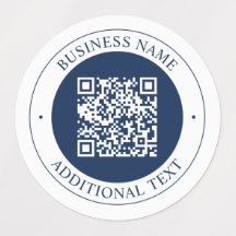 Customisable QR code & Text | Dark Navy Blue