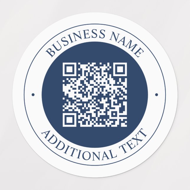 Customisable QR code & Text | Dark Navy Blue (Design 1)