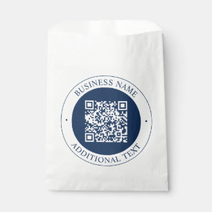 Customisable QR code & Text Dark Navy Blue Favour Bags