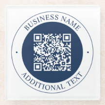 Customisable QR code & Text | Dark Navy Blue