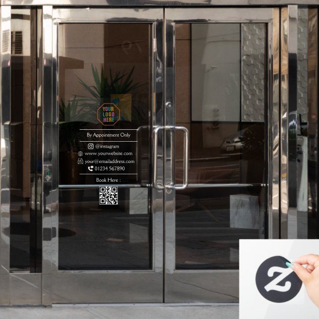 Customisable QR Code Vinyl / By Appointment Busine (Office Door)