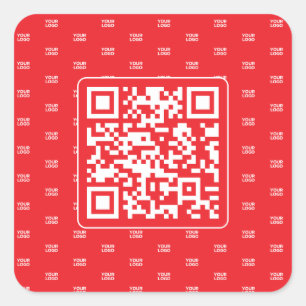 Customisable QR code with Your Logo or Image Tiled Square Sticker