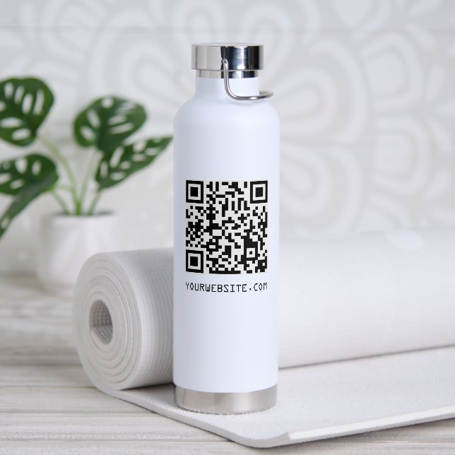 Customisable QR Code Your Webpage Link Water Bottle (Yoga)