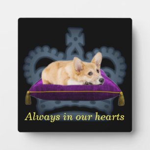 Customisable Queen corgi cushion crown Postcard Plaque