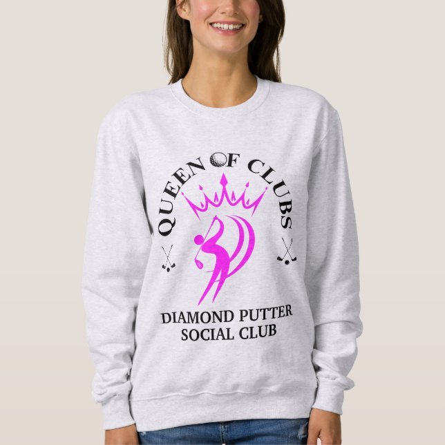 Customisable QUEEN OF CLUBS Women's Golf Sweatshirt (Front)