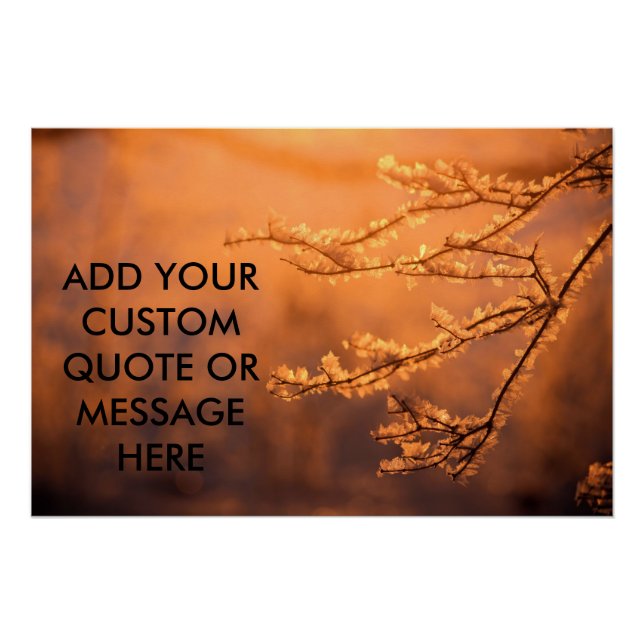 Customisable Quote Frost Flakes Morning Sunrise Poster (Front)