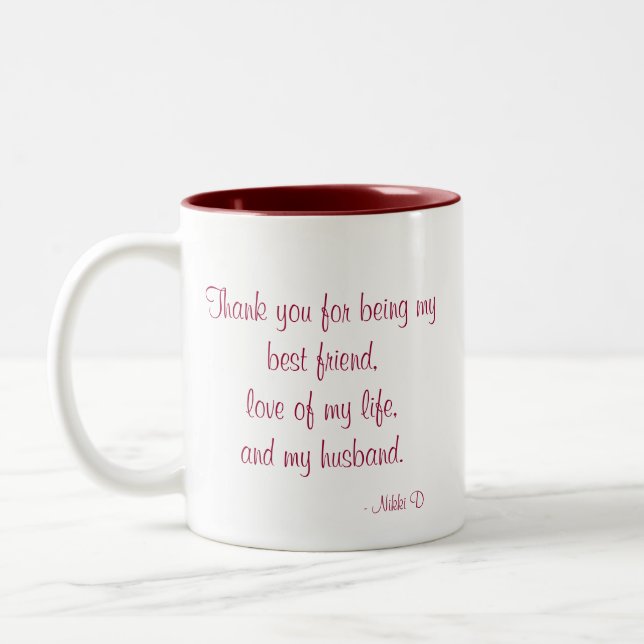 Customisable Quote "Love" mug (Left)