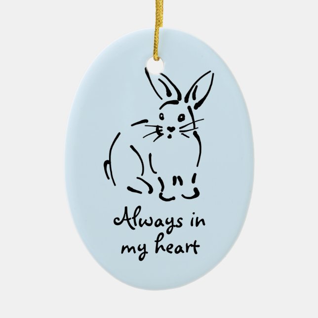 Customisable Rabbit Memorial Ornament (Front)