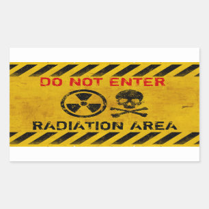 Customisable Radiation Hazard Sign Rectangular Sticker