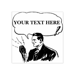 Customisable Radio Broadcaster Rubber Stamp