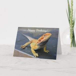 Customisable Rainbow Bearded Dragon Holiday Card
