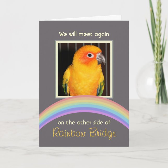 Customisable Rainbow Bridge Pet Memorial Card (Front)