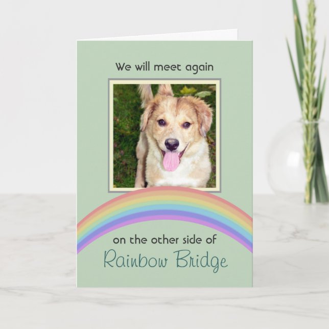 Customisable Rainbow Bridge Pet Memorial Card (Front)