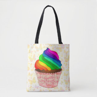 Customisable Rainbow Cupcake Pride Design Tote Bag