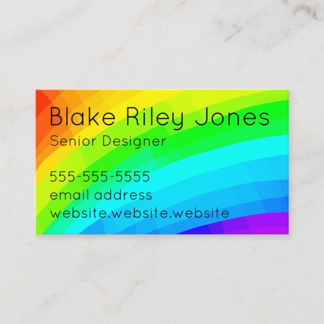 Customisable Rainbow Design Business Card (Front)